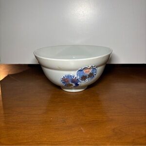 Artisan White and Blue Ceramic Bowl